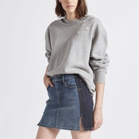 Current/Elliott Dresses & Skirts - CURRENT ELLIOTT The Mashed Two-Tone Denim Mini Skirt Size 6